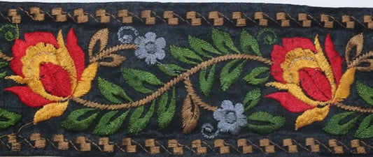 ANTIQUE TRIM BLACK RED GOLD