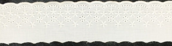 BRODERIE ANGLAISE 80MM DOUBLE EDGE CREAM