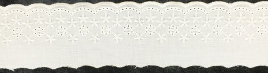 BRODERIE ANGLAISE 80MM DOUBLE EDGE CREAM