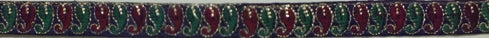 RED GREEN PURPLE PAISLEY TRIM