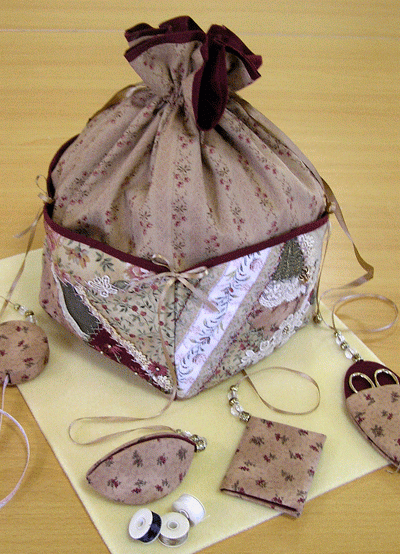 Crazy Patchwork Bag with Chatelaine Pattern